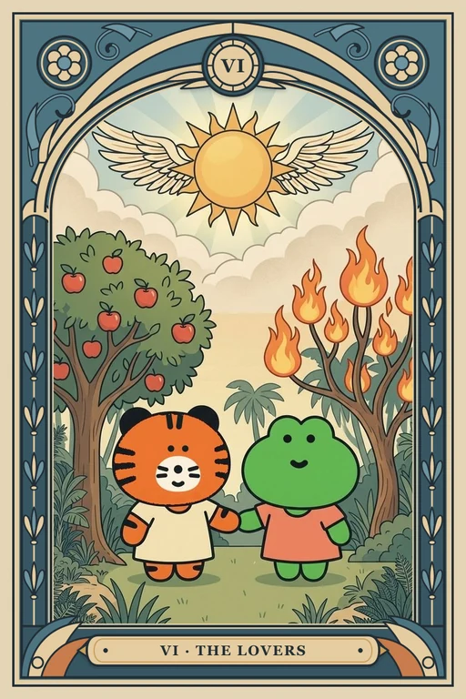 연인 카드 그림 (치니파이 친구들 덱)
