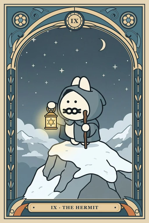 은둔자 카드 그림 (치니파이 친구들 덱)