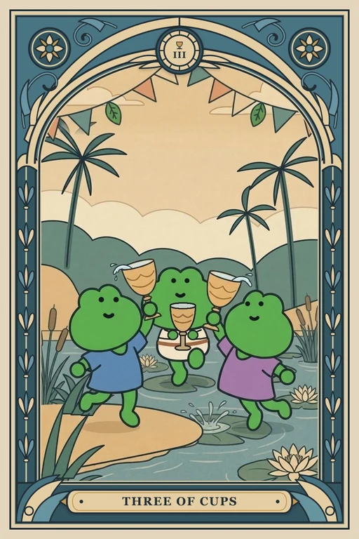 컵 3 카드 그림 (치니파이 친구들 덱)