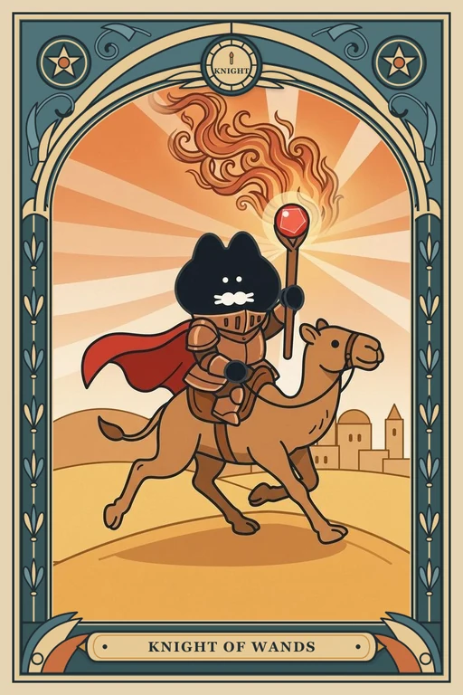 완드 기사 카드 그림 (치니파이 친구들 덱)
